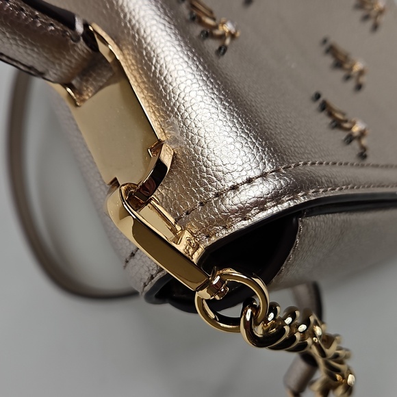 Kate Spade Patterson Drive Embellished Maisie Metallic Blush Crossbody Bag - Picture 6 of 11